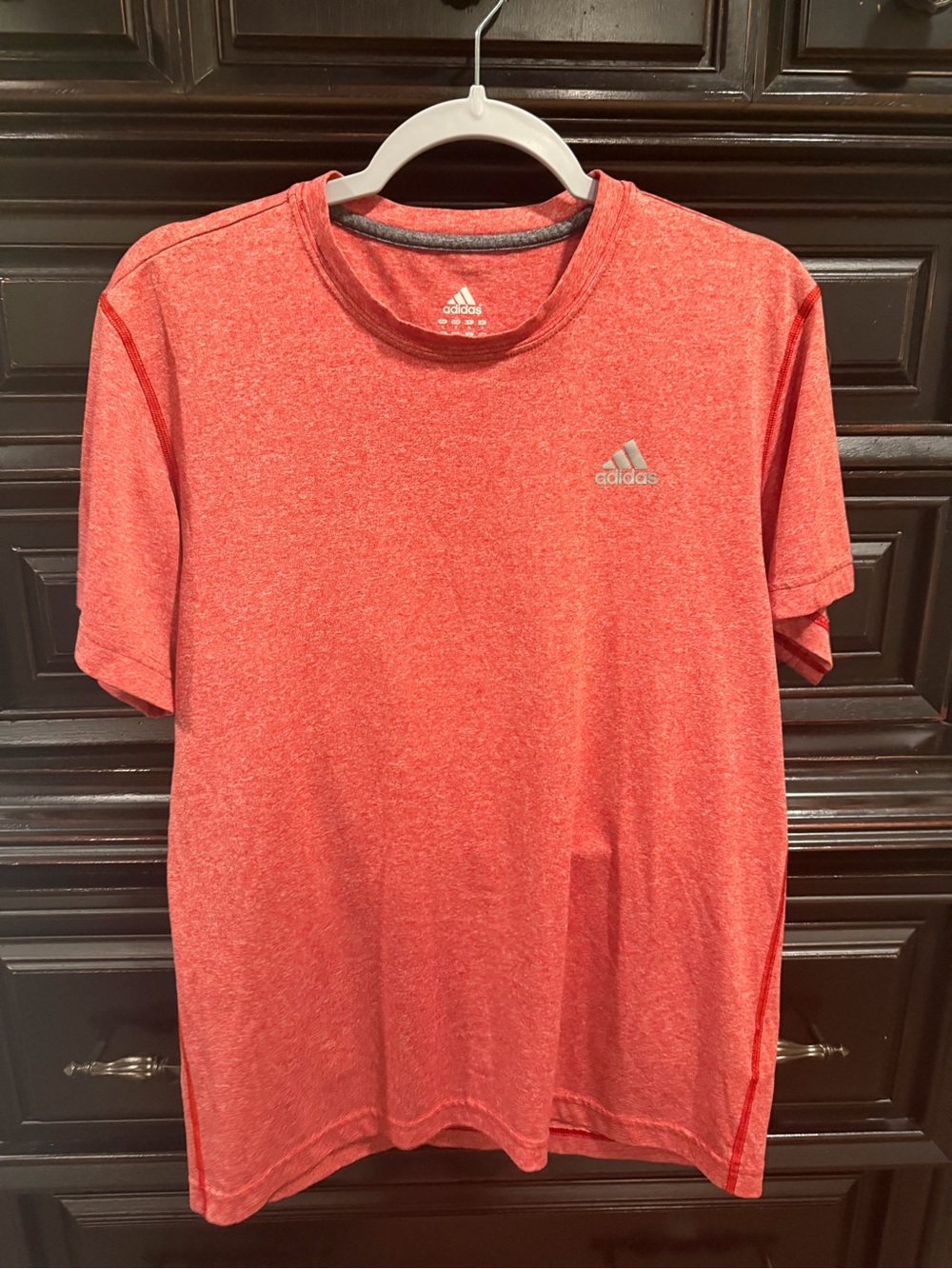 adidas Men’s Red Heather Short Sleeve Performance Tee